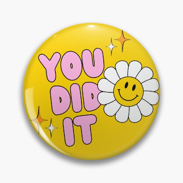 Item preview, Retro You Did It Smiley Daisy Yellow Sticker designed and sold by UniqueVibesArt.