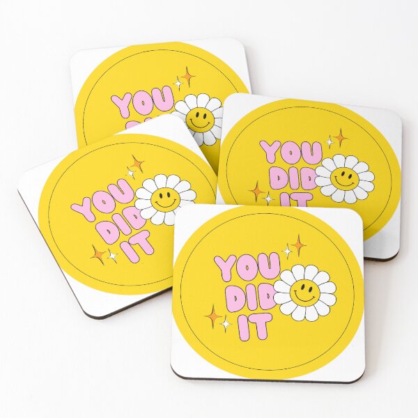 Item preview, Retro You Did It Smiley Daisy Yellow Sticker designed and sold by UniqueVibesArt.
