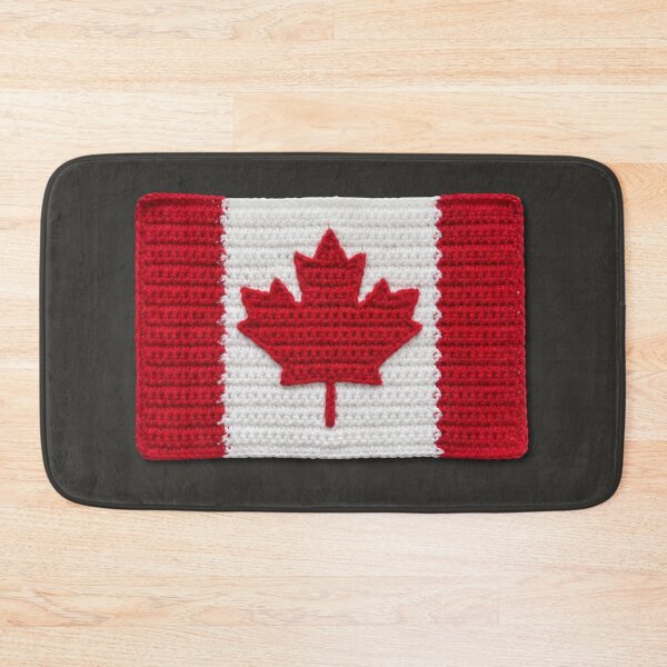 Item preview, Crochet Canadian Flag on Black designed and sold by TackyTime.