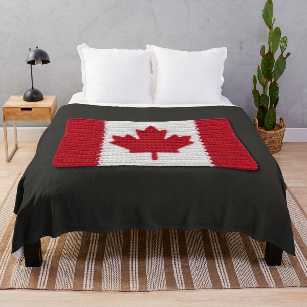 Item preview, Crochet Canadian Flag on Black designed and sold by TackyTime.