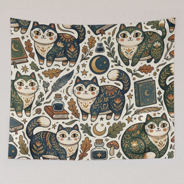 Item preview, Enchanted Cats Under the Moon designed and sold by Iampoji.
