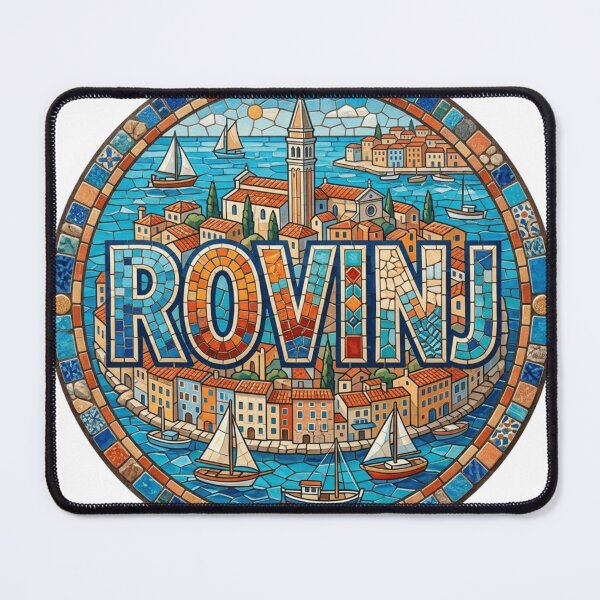 Artikelvorschau, Rovinj Adriaküste Mosaik-Reiseaufkleber Souvenir Sommerausgabe entworfen und verkauft von Imaginarium of Chaos falcon88 .