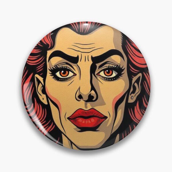 Item preview, Androgynous Person with Small Horns and Red Lips | Fantastic Portrait designed and sold by RAISC.
