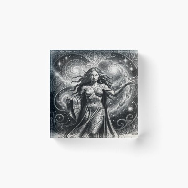 Item preview, Cosmic Flow Goddess inspired by Mucha – Surreal goddess in the universal energy flow designed and sold by FotoworldEdel.