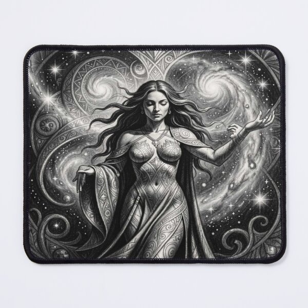 Item preview, Cosmic Flow Goddess inspired by Mucha – Surreal goddess in the universal energy flow designed and sold by FotoworldEdel.