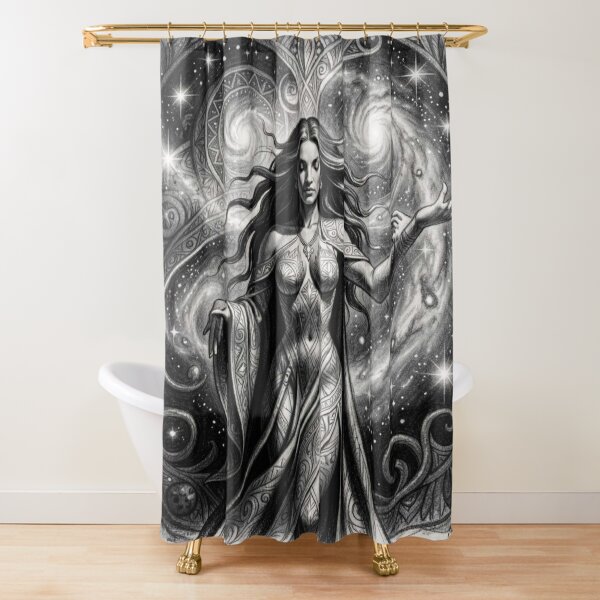Item preview, Cosmic Flow Goddess inspired by Mucha – Surreal goddess in the universal energy flow designed and sold by FotoworldEdel.