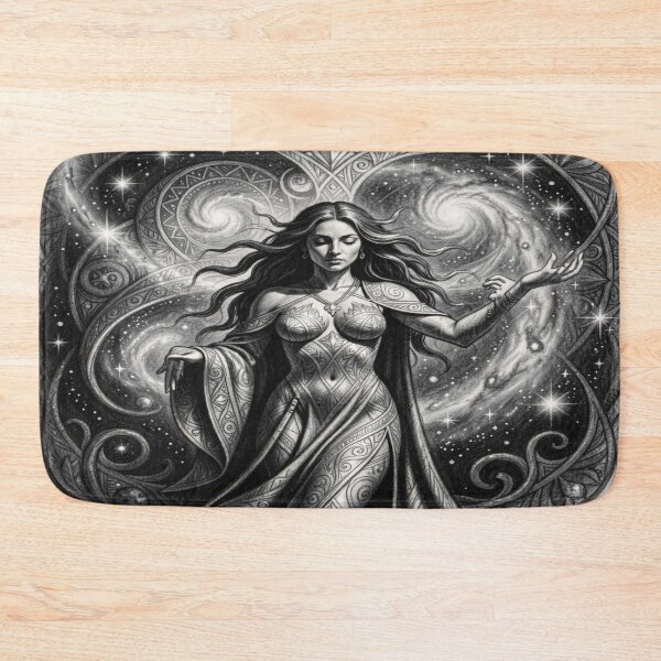 Item preview, Cosmic Flow Goddess inspired by Mucha – Surreal goddess in the universal energy flow designed and sold by FotoworldEdel.