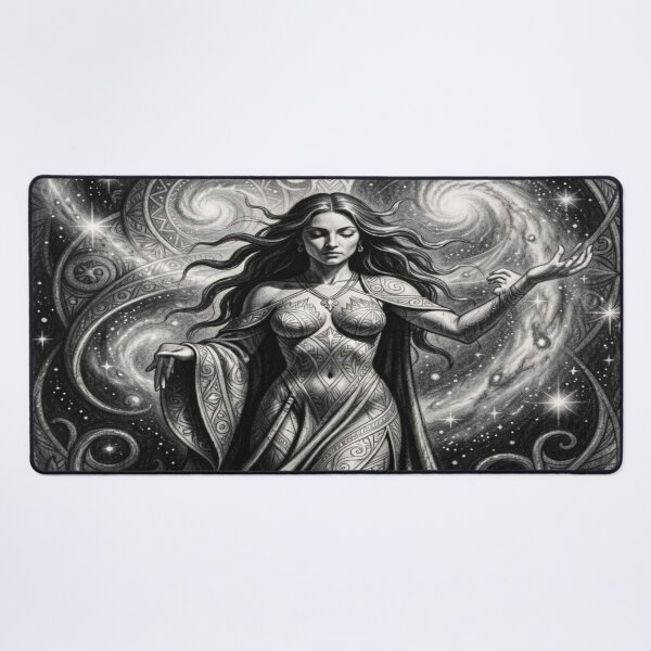 Item preview, Cosmic Flow Goddess inspired by Mucha – Surreal goddess in the universal energy flow designed and sold by FotoworldEdel.