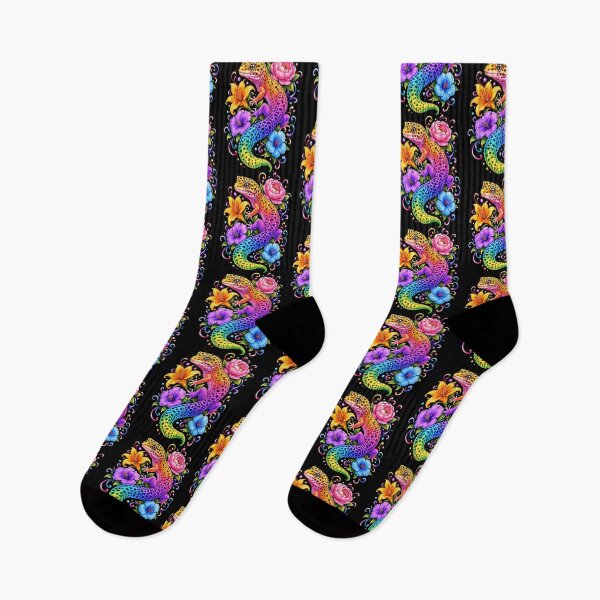 Item preview, Colorful Cute Leopard Gecko Flowers Rainbow Women Girls Kids designed and sold by Noctivyra.