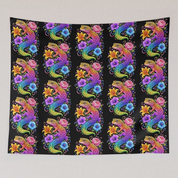Item preview, Colorful Cute Leopard Gecko Flowers Rainbow Women Girls Kids designed and sold by Noctivyra.