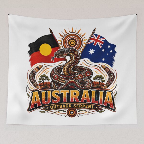 Item preview, Australia Cultural Journey – Aboriginal-Inspired Map Design designed and sold by Holiday-Hunter.