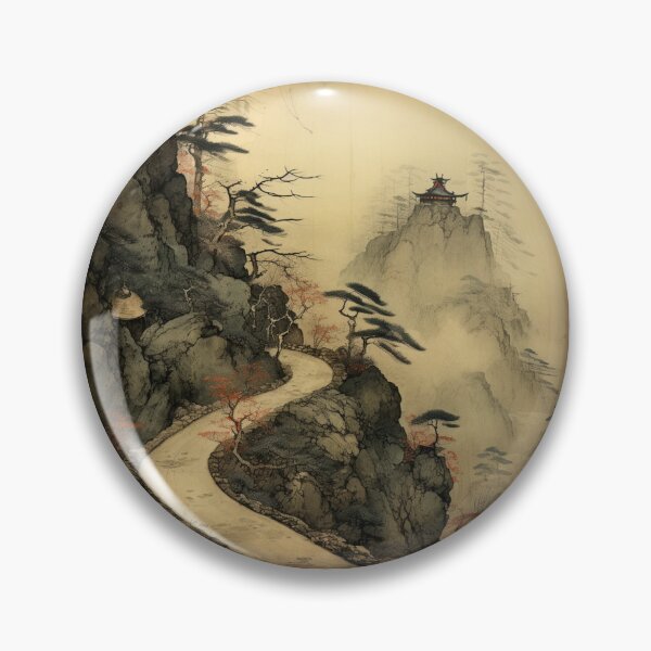 Item preview, Traditional Japanese Illustration - A Path Through a Mountain Reaches a Future Pagoda designed and sold by DaisukiTokyo.