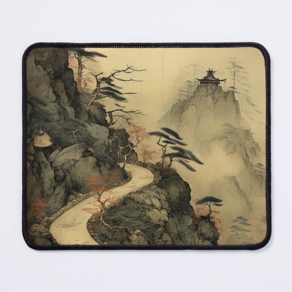 Item preview, Traditional Japanese Illustration - A Path Through a Mountain Reaches a Future Pagoda designed and sold by DaisukiTokyo.