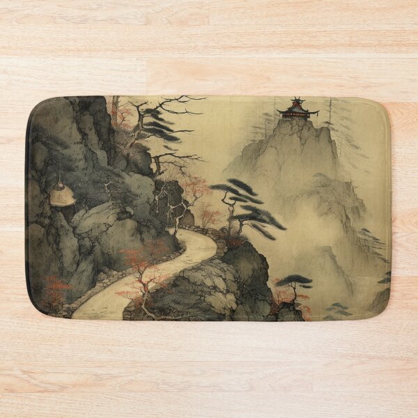 Item preview, Traditional Japanese Illustration - A Path Through a Mountain Reaches a Future Pagoda designed and sold by DaisukiTokyo.