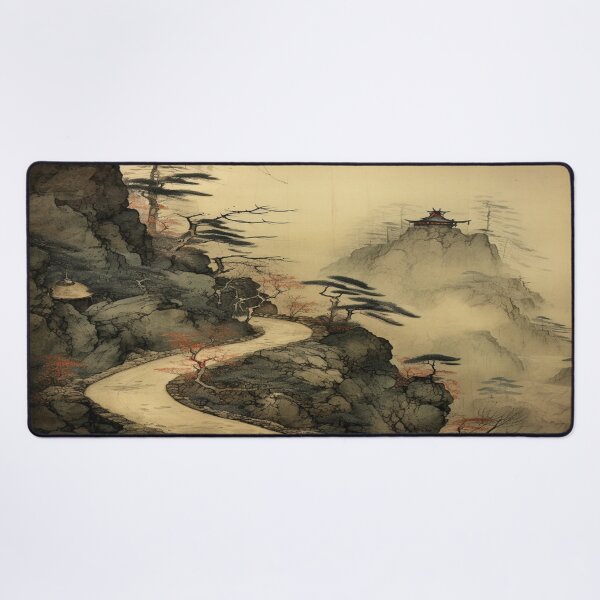 Item preview, Traditional Japanese Illustration - A Path Through a Mountain Reaches a Future Pagoda designed and sold by DaisukiTokyo.