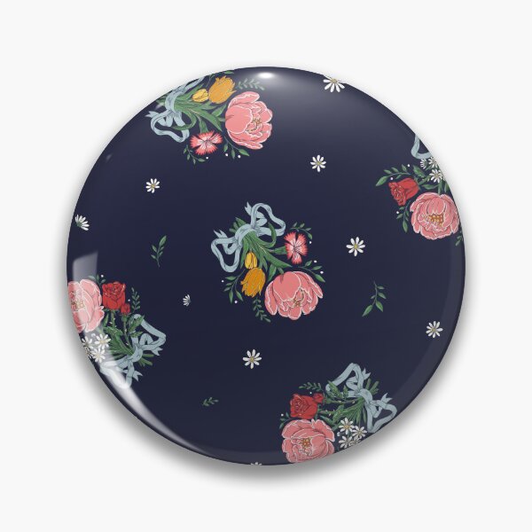 Item preview, Romantic Floral Bouquets – Roses, Peonies, Tulips & Daisies (Navy Blue) designed and sold by vaner-vaner.