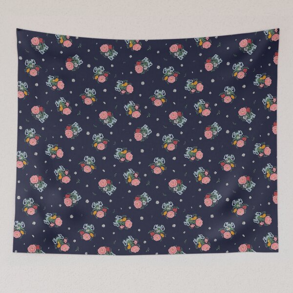 Item preview, Romantic Floral Bouquets – Roses, Peonies, Tulips & Daisies (Navy Blue) designed and sold by vaner-vaner.