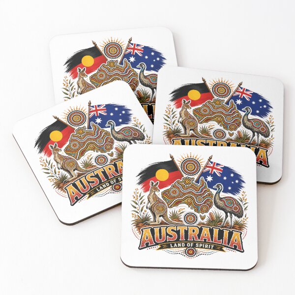 Item preview, Country Pride Australia – Aboriginal-Inspired Map Design designed and sold by Holiday-Hunter.