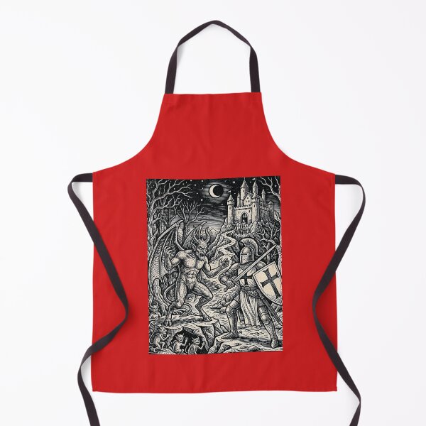 Item preview, The Knight and the Devil - Medieval Woodcut Art designed and sold by Marginalia Workshop.