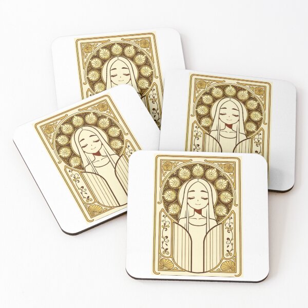 Item preview, Portrait - Serene woman closed eyes golden frame designed and sold by AnimeShin.