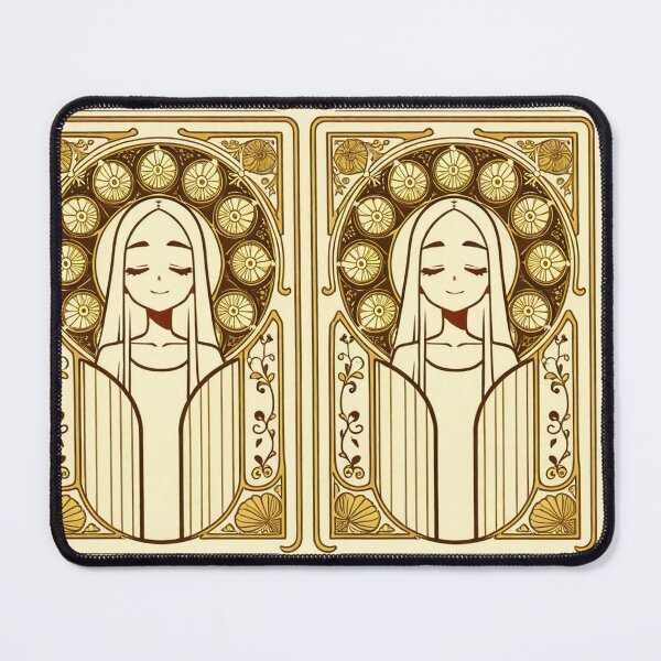 Item preview, Portrait - Serene woman closed eyes golden frame designed and sold by AnimeShin.