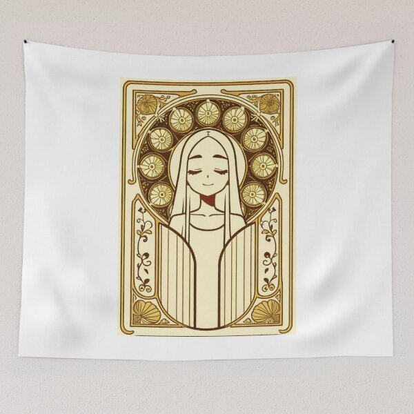 Item preview, Portrait - Serene woman closed eyes golden frame designed and sold by AnimeShin.