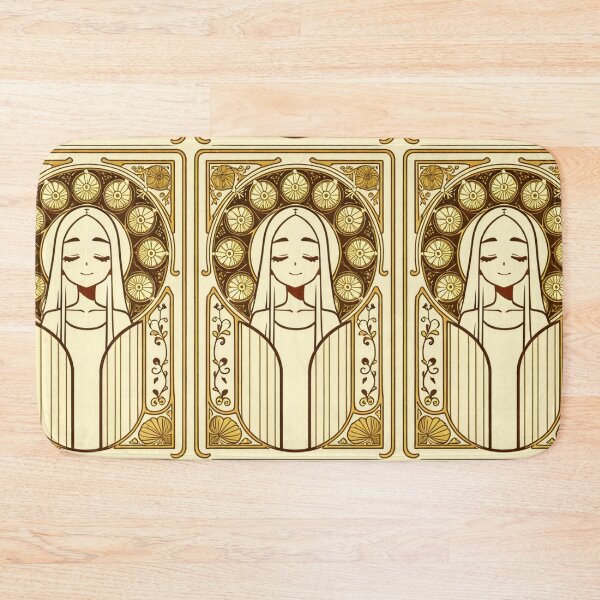 Item preview, Portrait - Serene woman closed eyes golden frame designed and sold by AnimeShin.