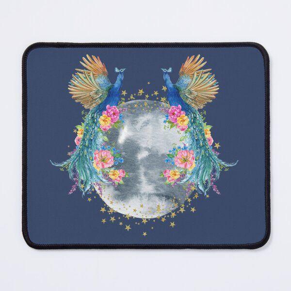 Item preview, Celestial Peacocks — Full Moon Floral Art | Mystical Bird Print designed and sold by ChasingRabbit05.