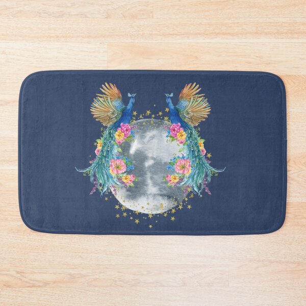 Item preview, Celestial Peacocks — Full Moon Floral Art | Mystical Bird Print designed and sold by ChasingRabbit05.