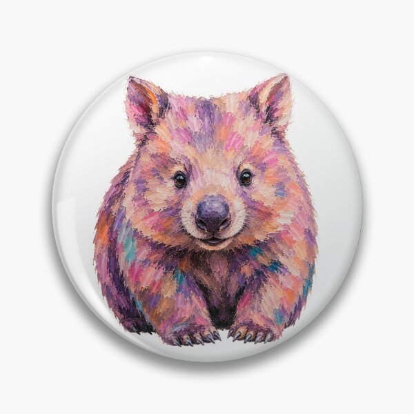Item preview, Cute Colorful Wombat – Modern Palette Knife Animal Painting designed and sold by SLGA-Designs.