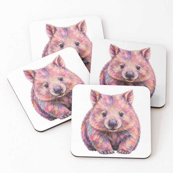 Item preview, Cute Colorful Wombat – Modern Palette Knife Animal Painting designed and sold by SLGA-Designs.