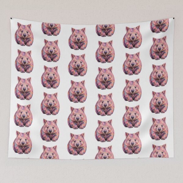 Item preview, Cute Colorful Wombat – Modern Palette Knife Animal Painting designed and sold by SLGA-Designs.