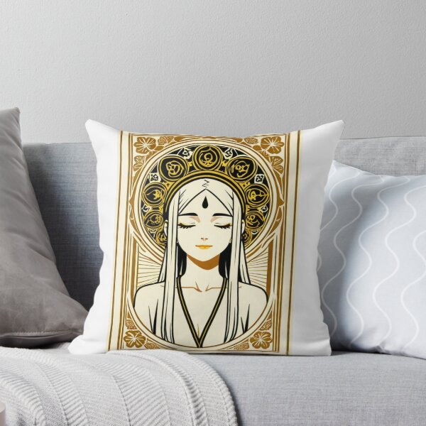 Item preview, Portrait - Spiritual woman closed eyes golden halo designed and sold by AnimeShin.