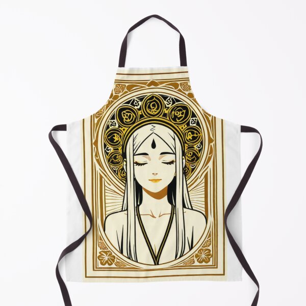 Item preview, Portrait - Spiritual woman closed eyes golden halo designed and sold by AnimeShin.
