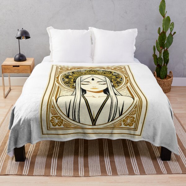 Item preview, Portrait - Spiritual woman closed eyes golden halo designed and sold by AnimeShin.