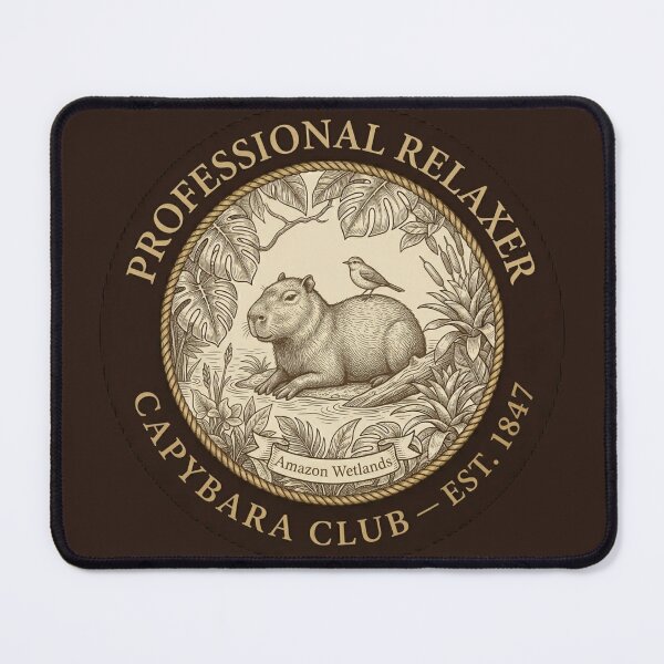 Item preview, Professional Relaxer Capybara Club Humor Badge designed and sold by CalmCapy Co.