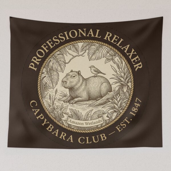 Item preview, Professional Relaxer Capybara Club Humor Badge designed and sold by CalmCapy Co.