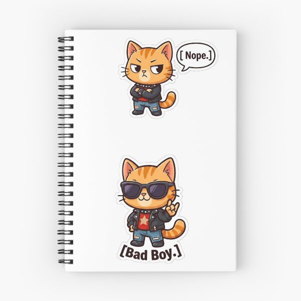 Item preview, Sassy Cat Stickers Nope and Bad Boy Attitude Duo designed and sold by Good Vibes .