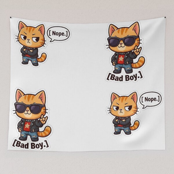 Item preview, Sassy Cat Stickers Nope and Bad Boy Attitude Duo designed and sold by Good Vibes .