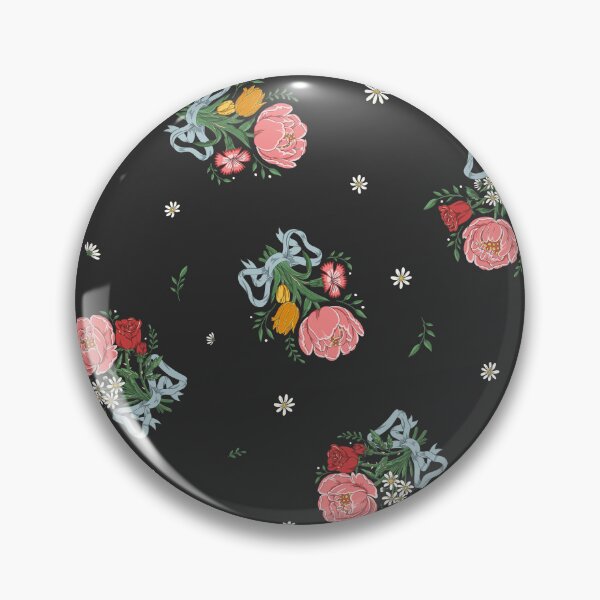 Item preview, Romantic Floral Bouquets – Roses, Peonies, Tulips & Daisies (Black) designed and sold by vaner-vaner.