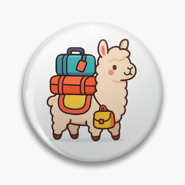 Item preview, Ready for Adventure Llama - Cute Travel Sticker designed and sold by foryouandyours.