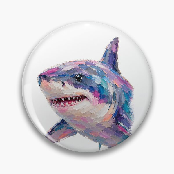 Item preview, Cute Colorful Shark – Modern Palette Knife Animal Painting designed and sold by SLGA-Designs.
