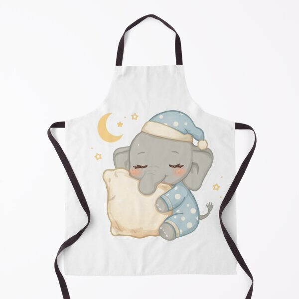 Item preview, A Sleepy Baby Elephant - Kawaii Hugging a Fluffy Pillow designed and sold by DigitfanStudio.