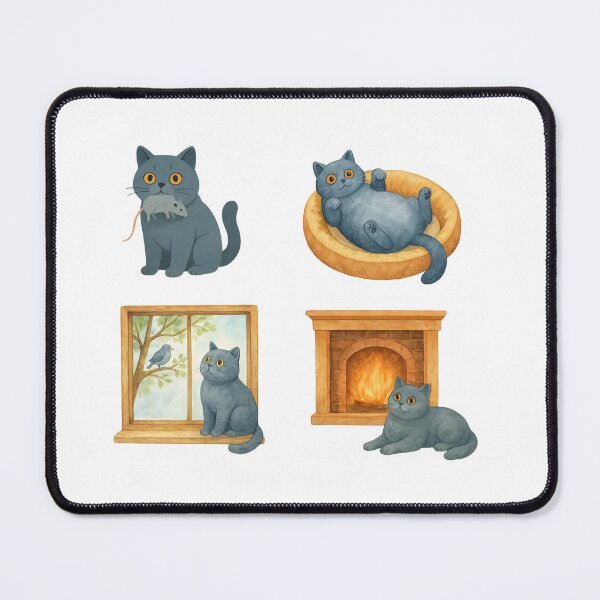 Item preview, British Shorthair Cat Sticker Pack – Cute Watercolor Kittens Set of 4 designed and sold by BeaMiciaDoodles.