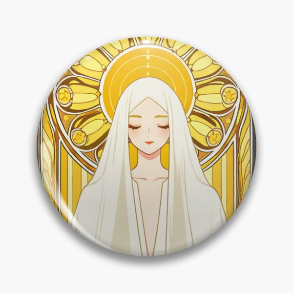 Item preview, Portrait - Veiled woman golden halo closed eyes designed and sold by AnimeShin.