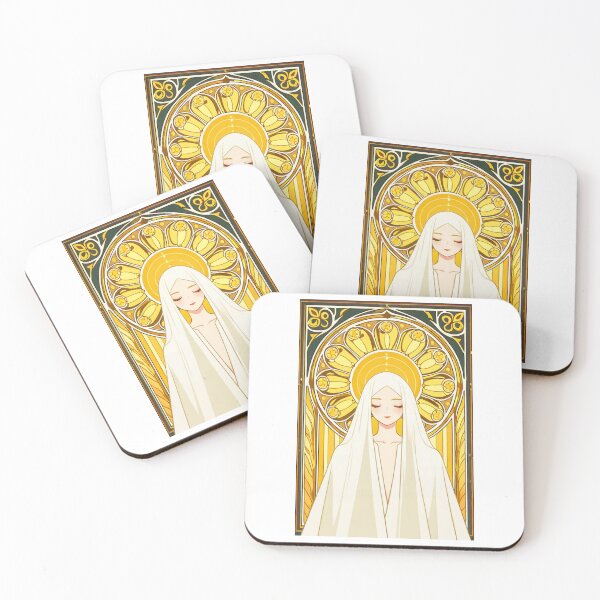 Item preview, Portrait - Veiled woman golden halo closed eyes designed and sold by AnimeShin.