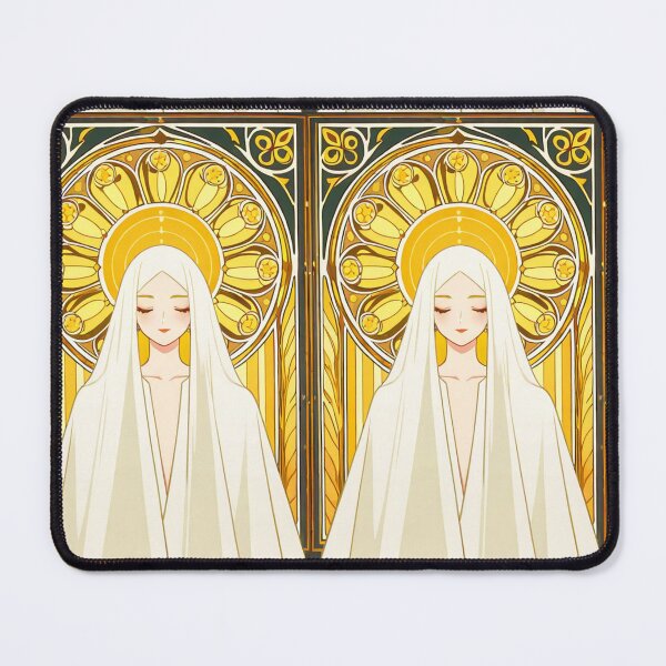 Item preview, Portrait - Veiled woman golden halo closed eyes designed and sold by AnimeShin.