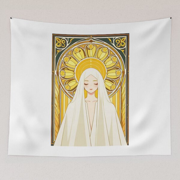 Item preview, Portrait - Veiled woman golden halo closed eyes designed and sold by AnimeShin.