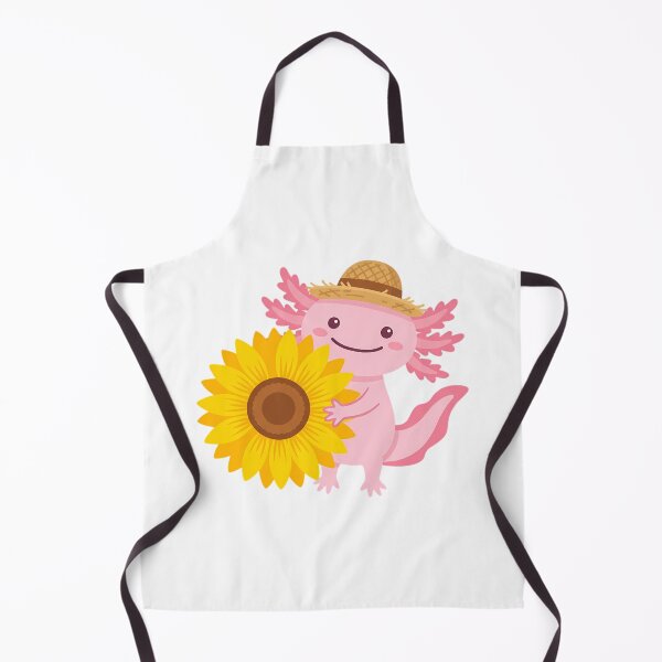Item preview, Cute Pink Axolotl Gardener with Straw Hat and Sunflower designed and sold by pattman.