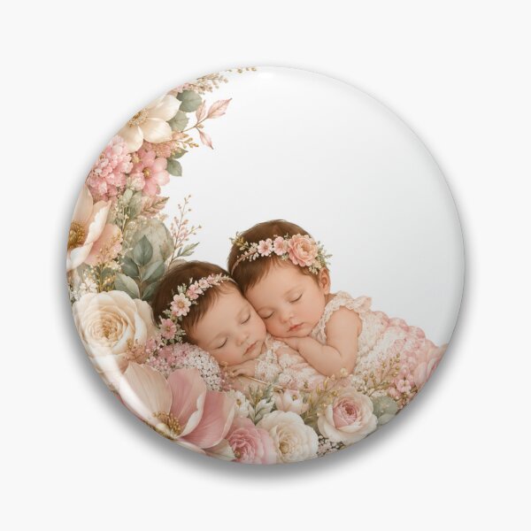 Item preview, Sleeping Twin Babies on Floral Moon designed and sold by Reshmakhan.